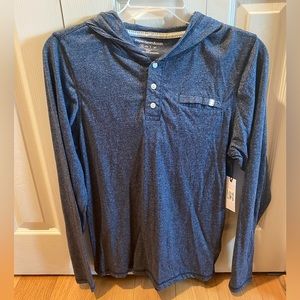 Men’s Paper Denim & Cloth size Small Denim/Gray Hoodie BNWT